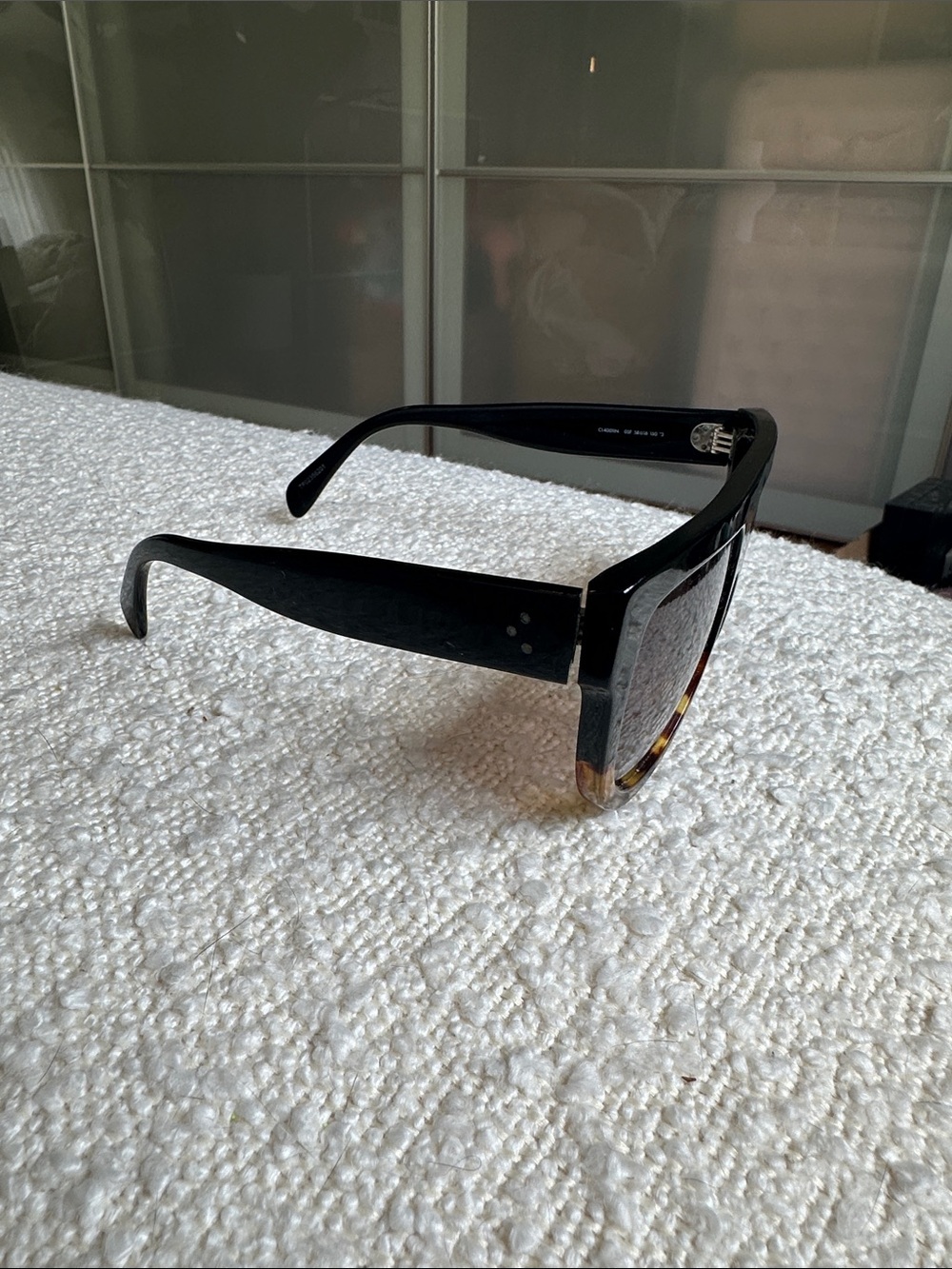 Celine Two-Tone Shield Sunglasses in Black & Tortoise Shell (CROOKED) - Picture 3 of 5